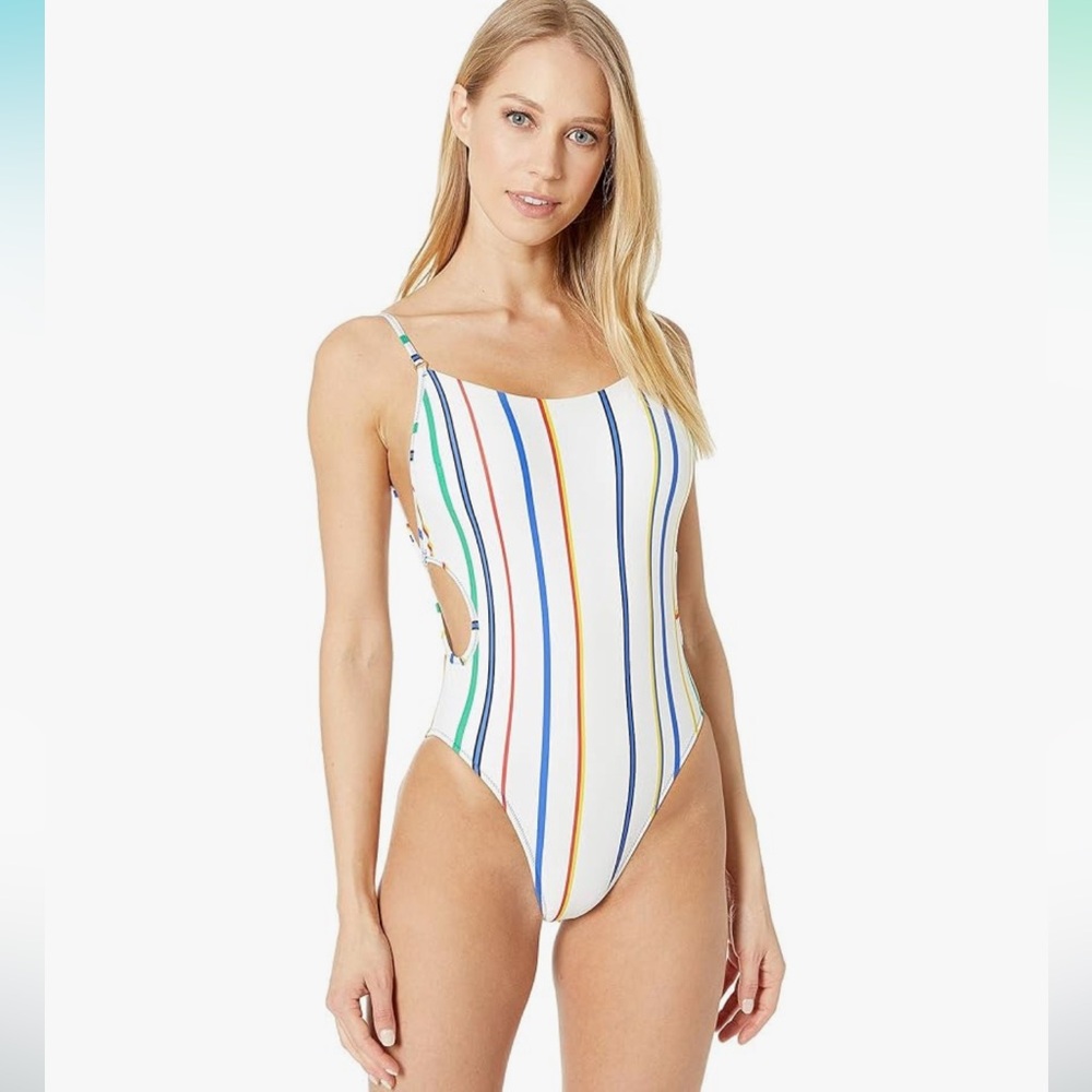 Derek Lam 10 Crosby Rainbow Lines Side Cut Out Suit Soft White MD
